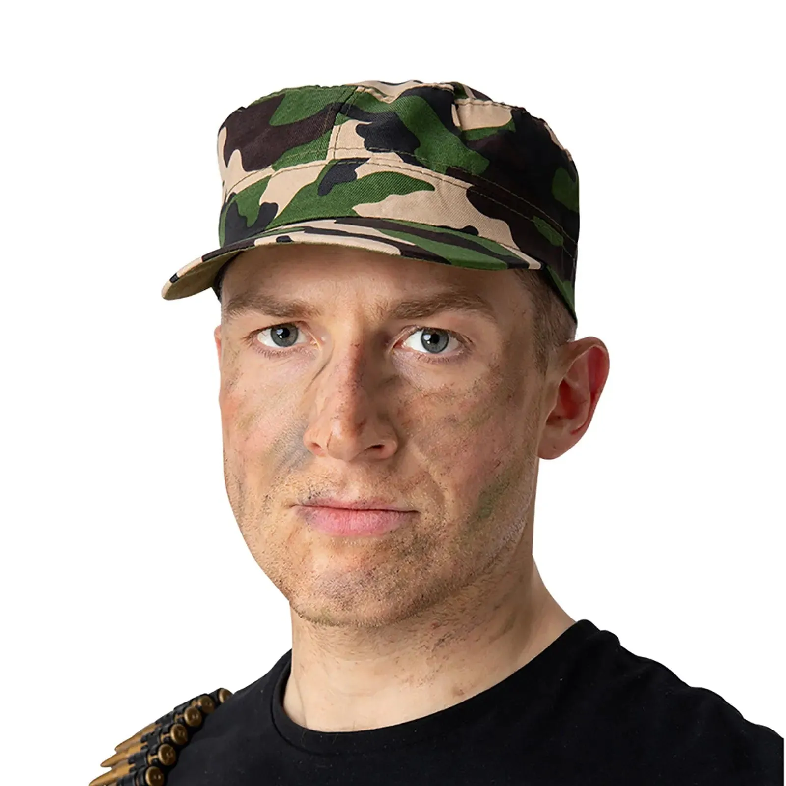 Adults Army Cap Soldier Hat Camo Stag Hen Fancy Dress