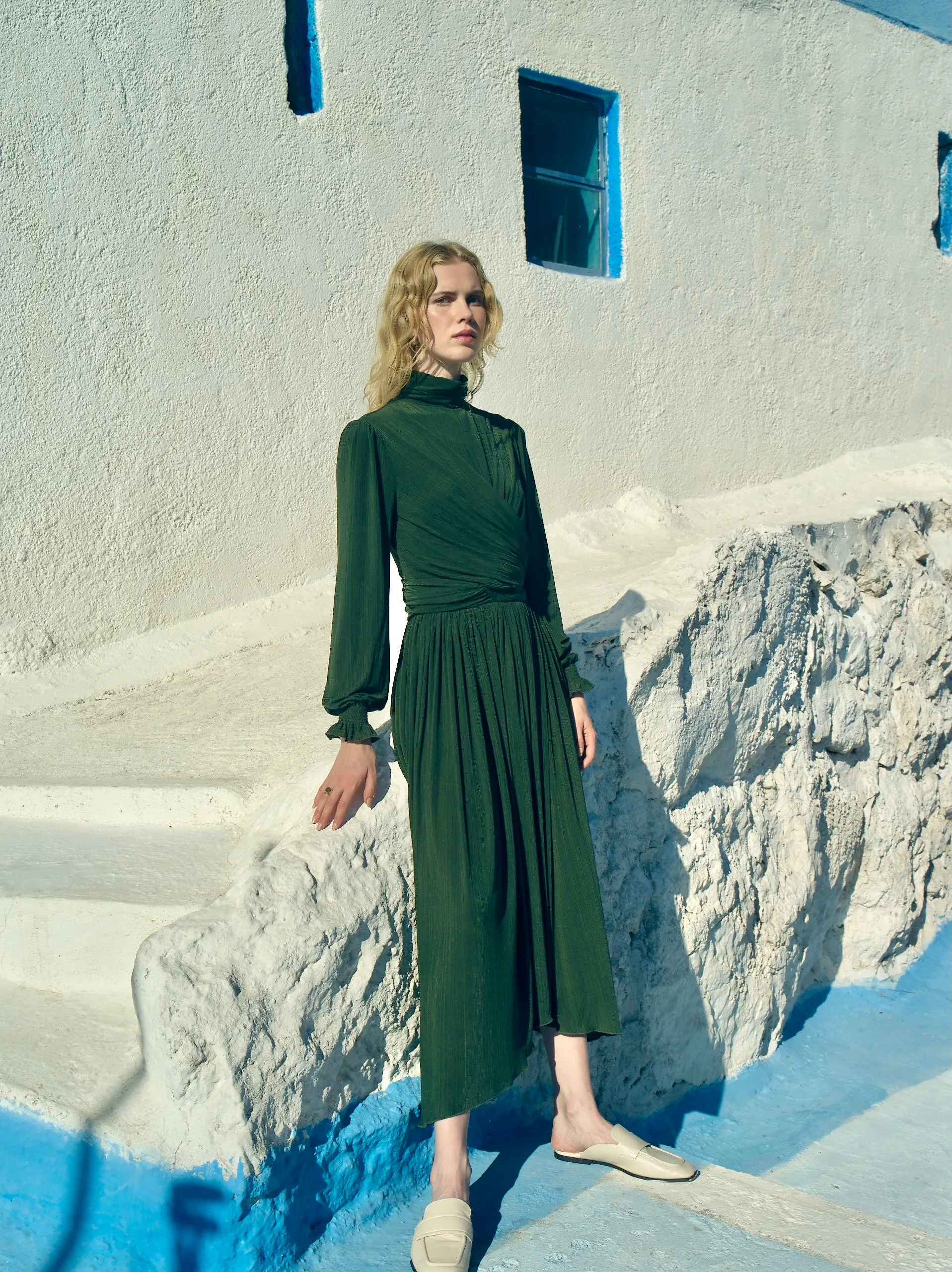 Austin Long Dress in Khaki