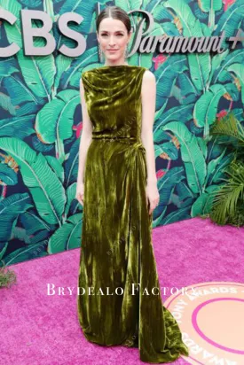 Bee Shaffer Army Green Velvet Dress 2023 Tony Awards