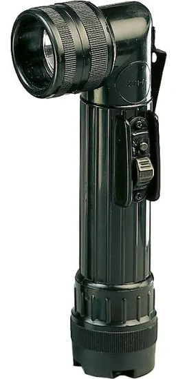 Black - GI Military Style C-Cell Anglehead Flashlight