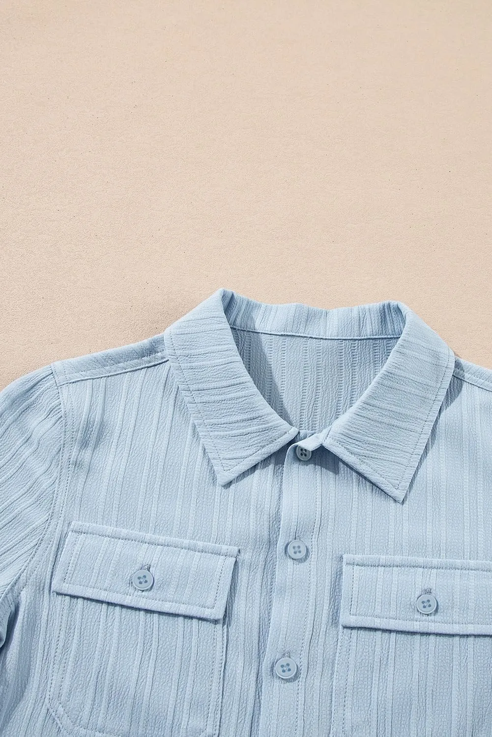 blibean Boys Button-Down Uniform Shirts Semi Formal Dress Tops with Chest Pockets