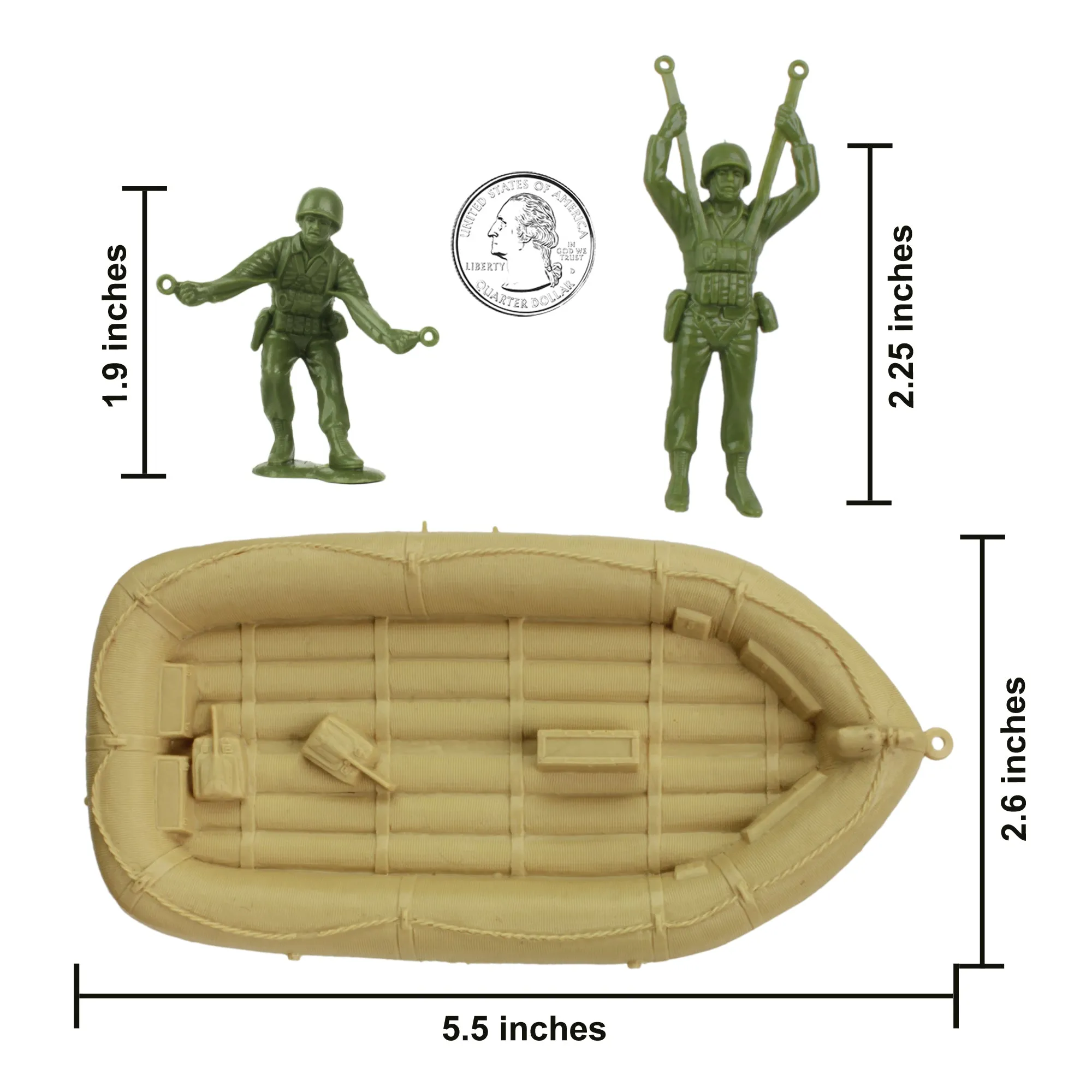 BMC Marx Plastic Army Men BEACH ASSAULT - OD Green & Tan 24pc WW2 US Soldiers