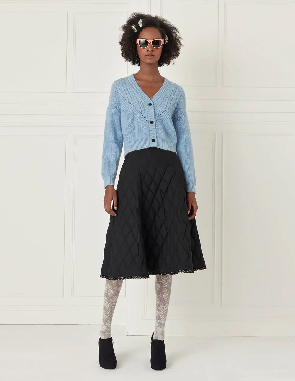 BORA AKSU Lace-Trimmed Down Skirt