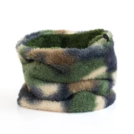 Boy's Camo/ Army Green Reversible Plush Neck Warmer