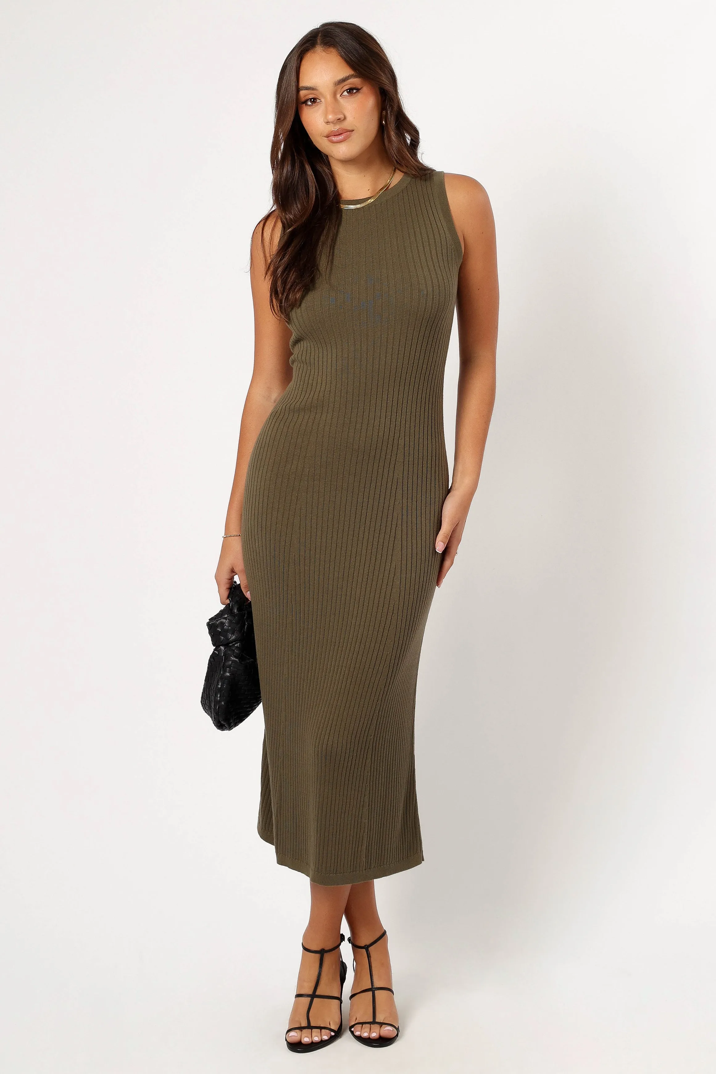 Brit Knit Maxi Dress - Khaki