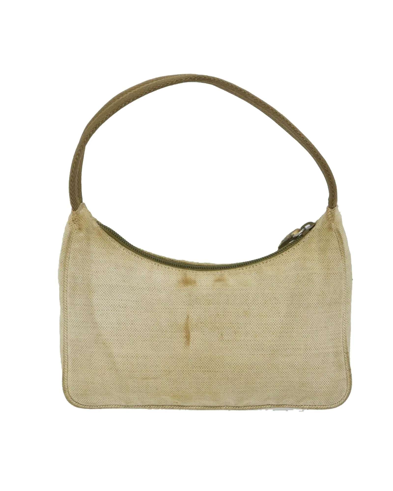 Canvas Beige Khaki Sports Hand Bag by Prada