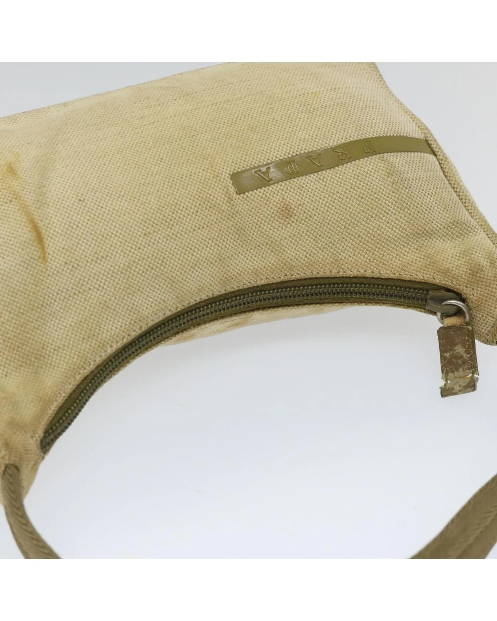 Canvas Beige Khaki Sports Hand Bag by Prada