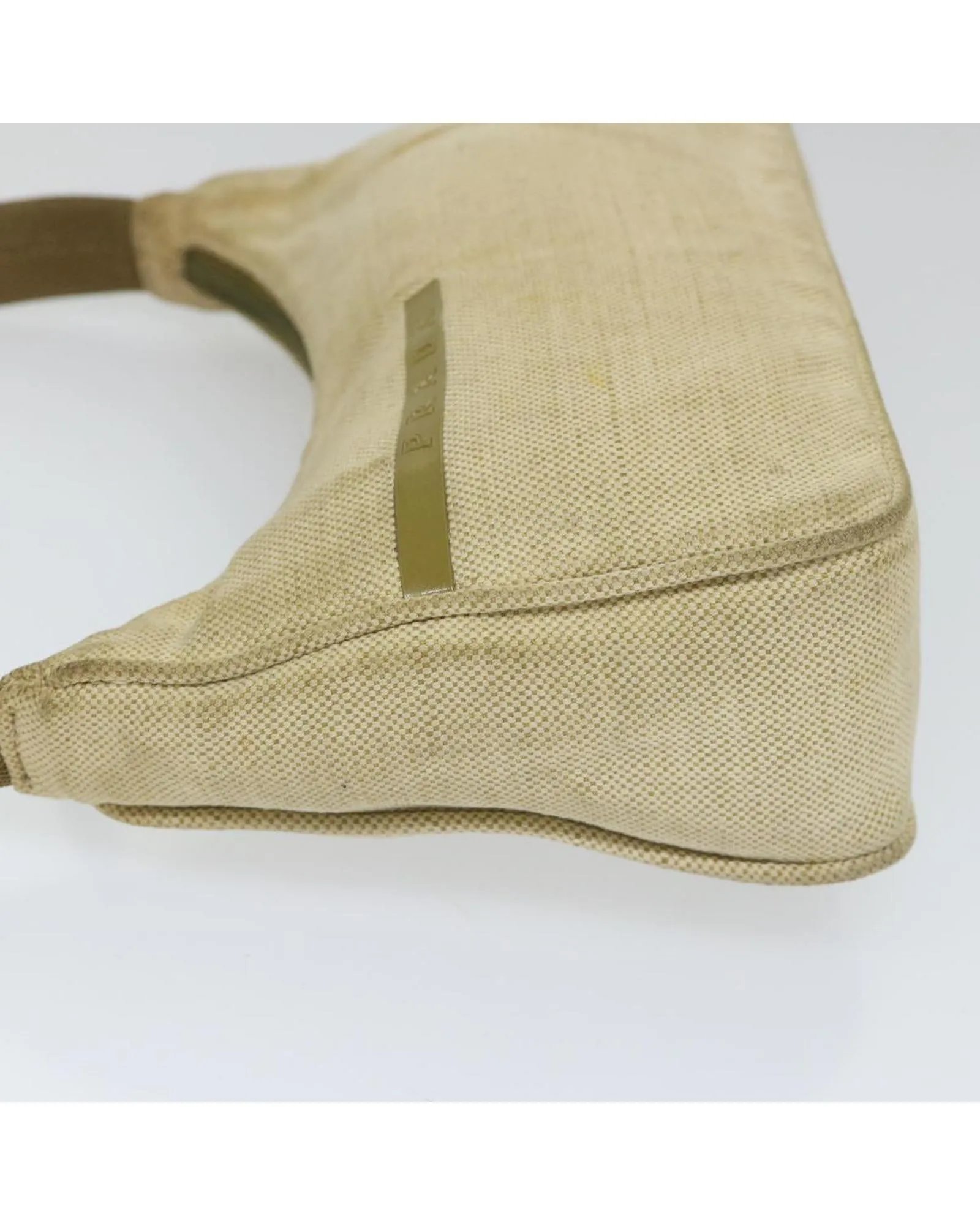 Canvas Beige Khaki Sports Hand Bag by Prada