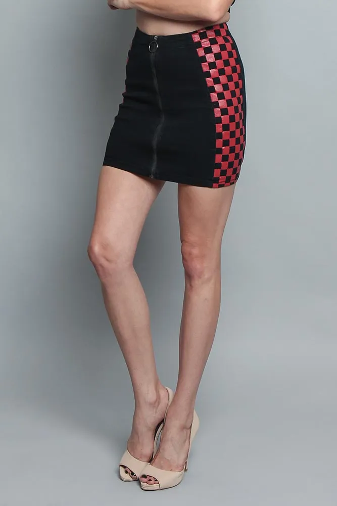 Checkered Striped Skirt
