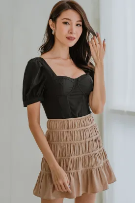 Cherie Padded Bustier Top (Black)