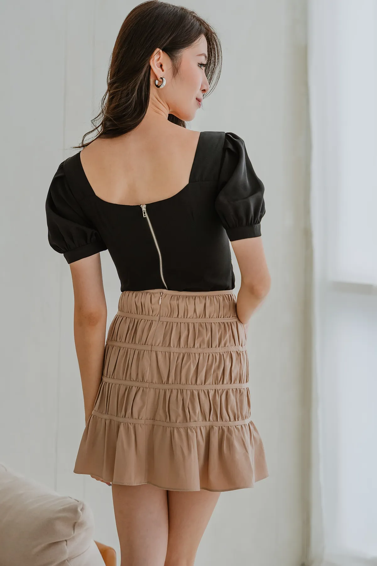 Cherie Padded Bustier Top (Black)