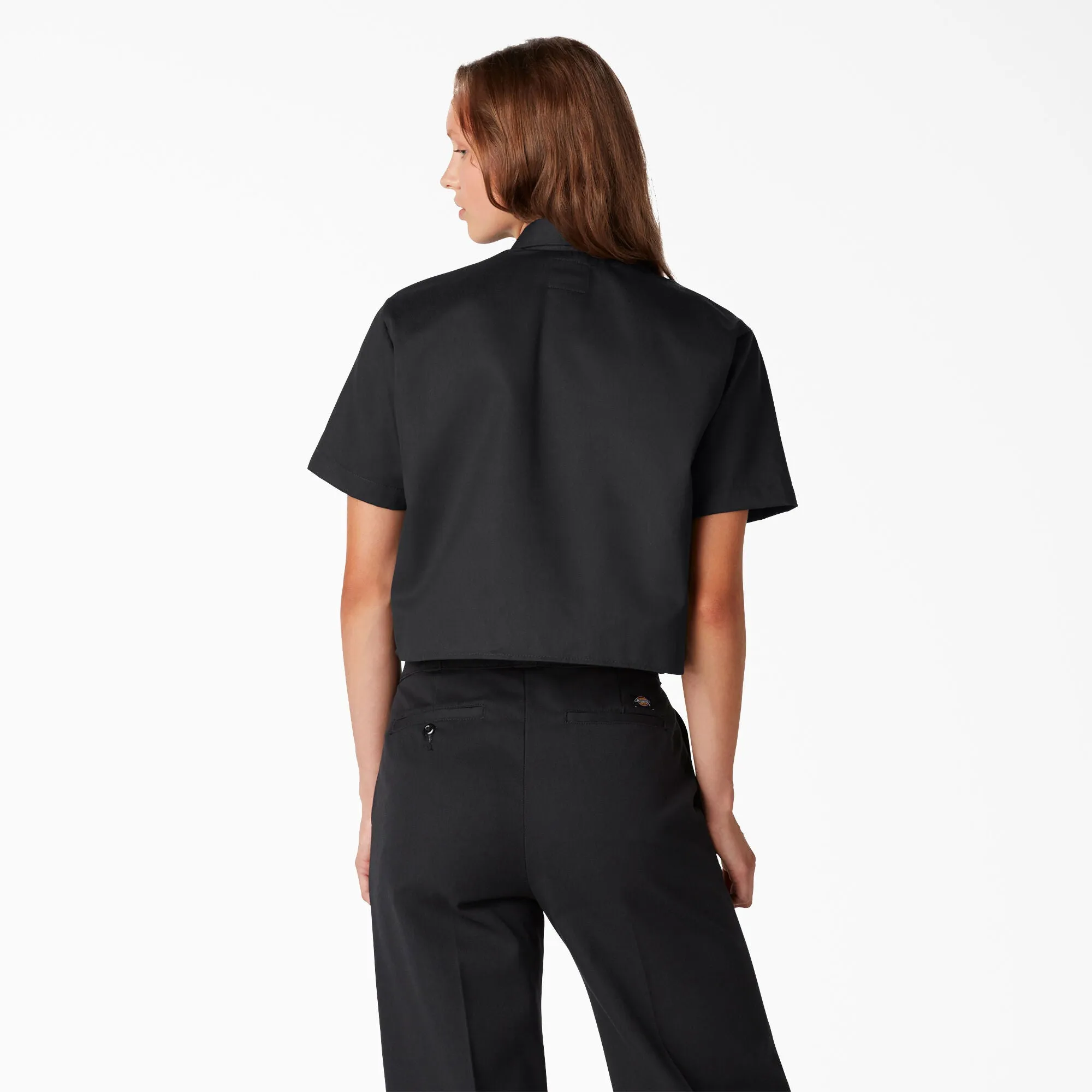 Cropped Short Sleeve Work Shirt