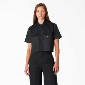 Cropped Short Sleeve Work Shirt