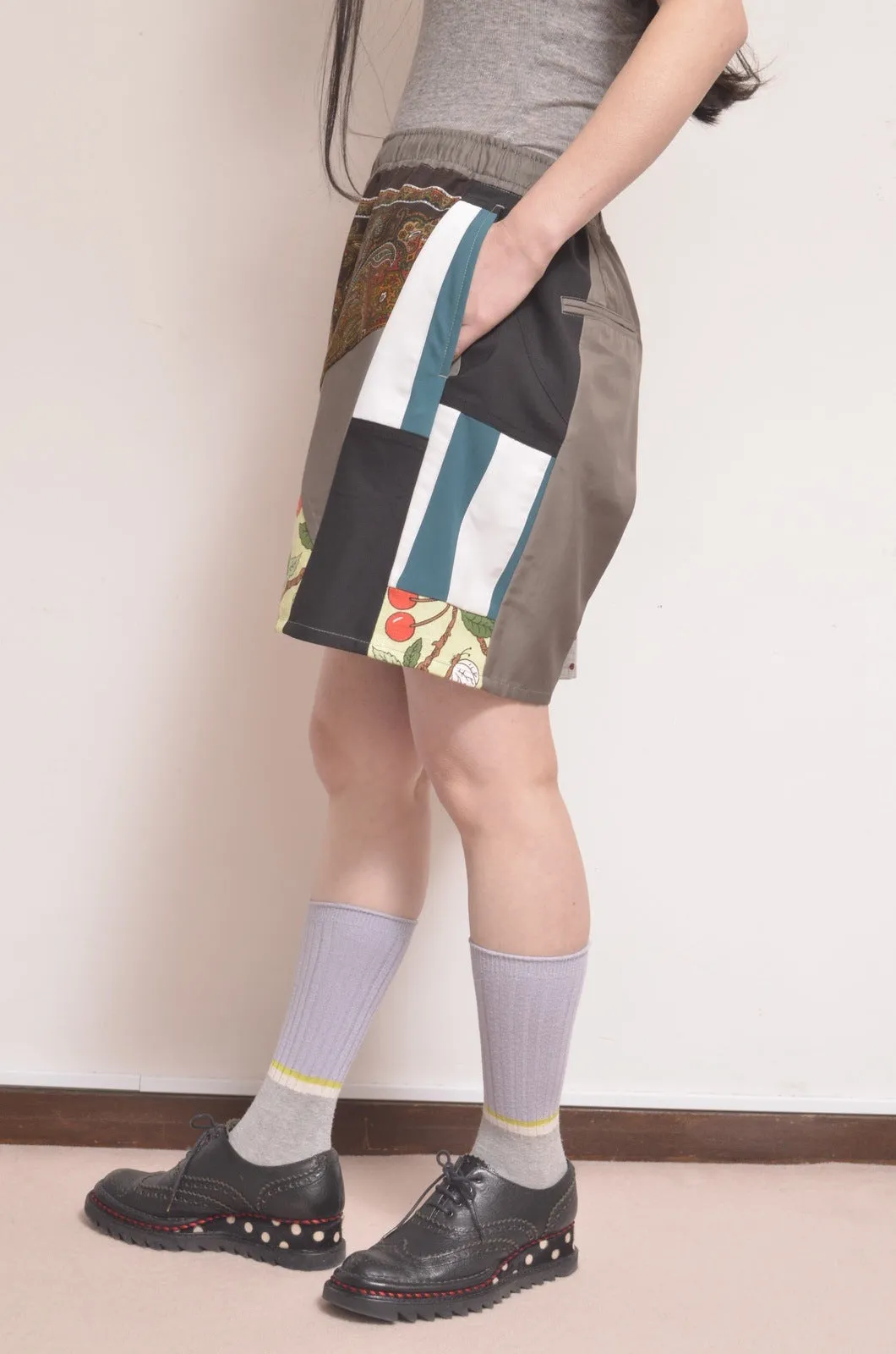 CUT AND CONNECTED C/C/L SHORTS /KHAKI
