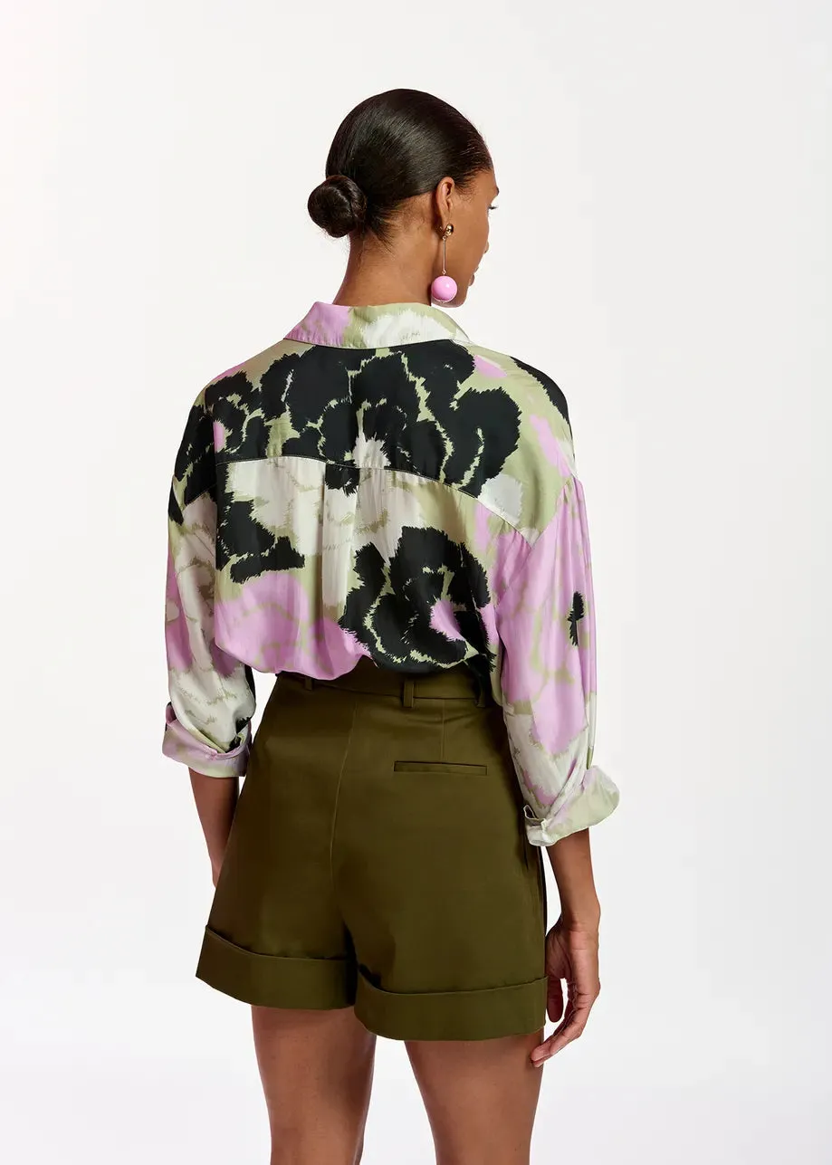 Faint Wide Leg Shorts - Dark Khaki
