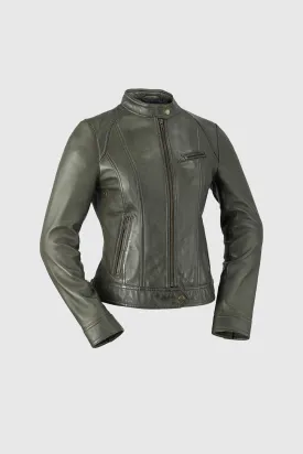 Favorite WomenSs Fashion Leather Jacket Army Green (POS)