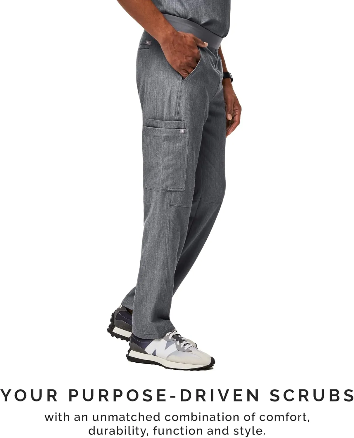 FIGS Axim Cargo Scrub Pants for Men  Classic Fit, Straight Leg, 7 Pockets, 4-Way Stretch, Anti-Wrinkle Mens Scrub Pants