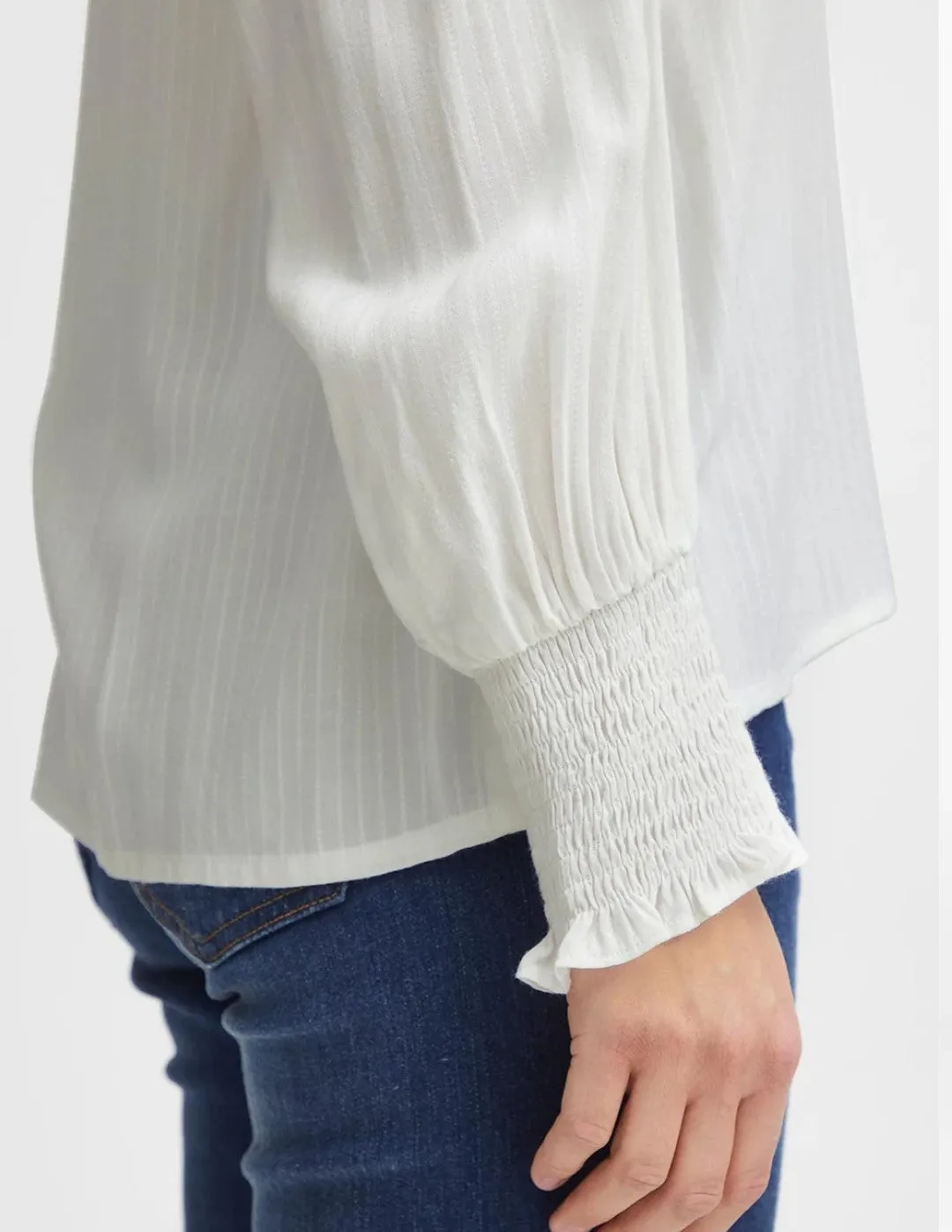 Fransa White  v neck blouse 20612539