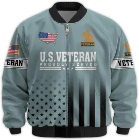 Honoring Patriotic Varsity Bomber Jacket for Veterans, Military Style Mens Outdoor Jacket  Perfect Veterans Day Gifts