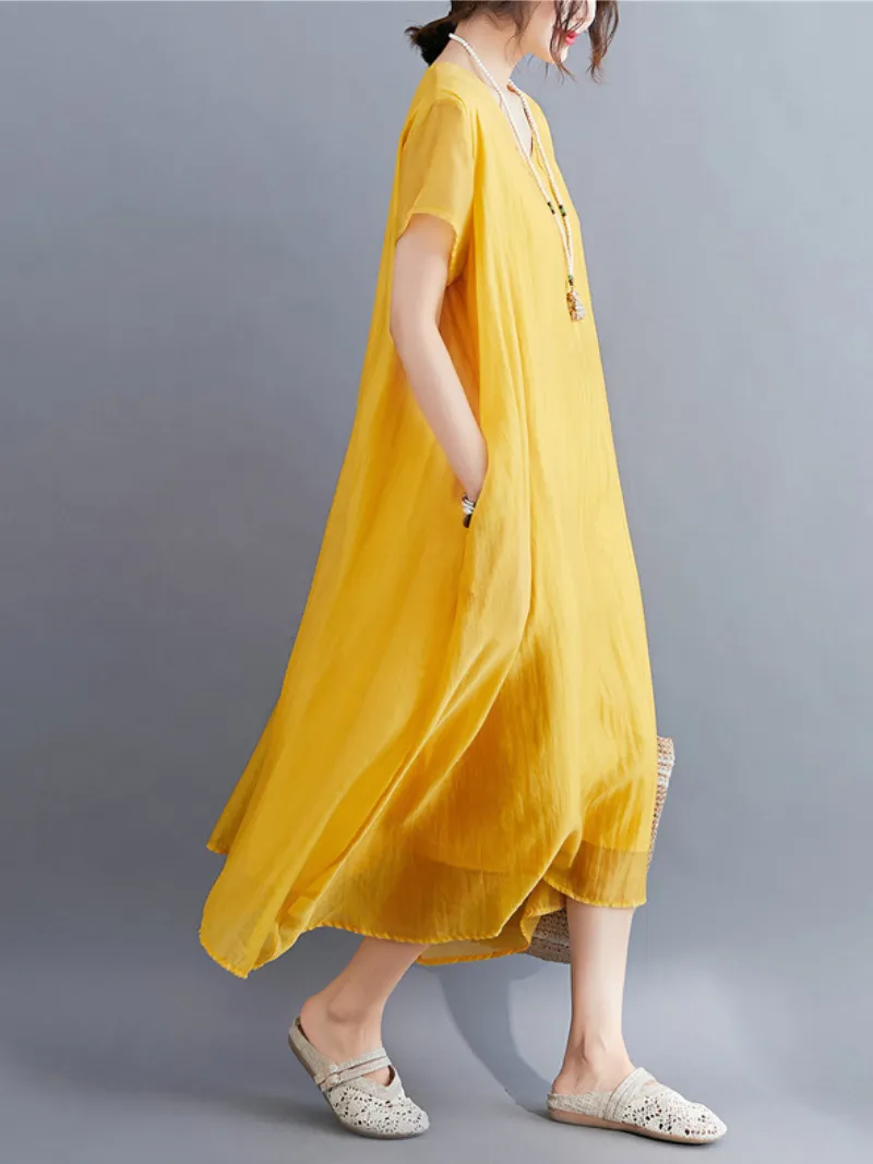 Just My Size V-neck A-line Dress
