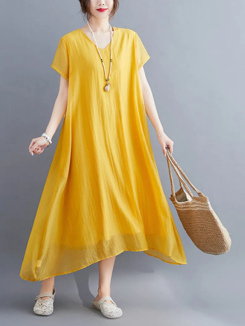 Just My Size V-neck A-line Dress