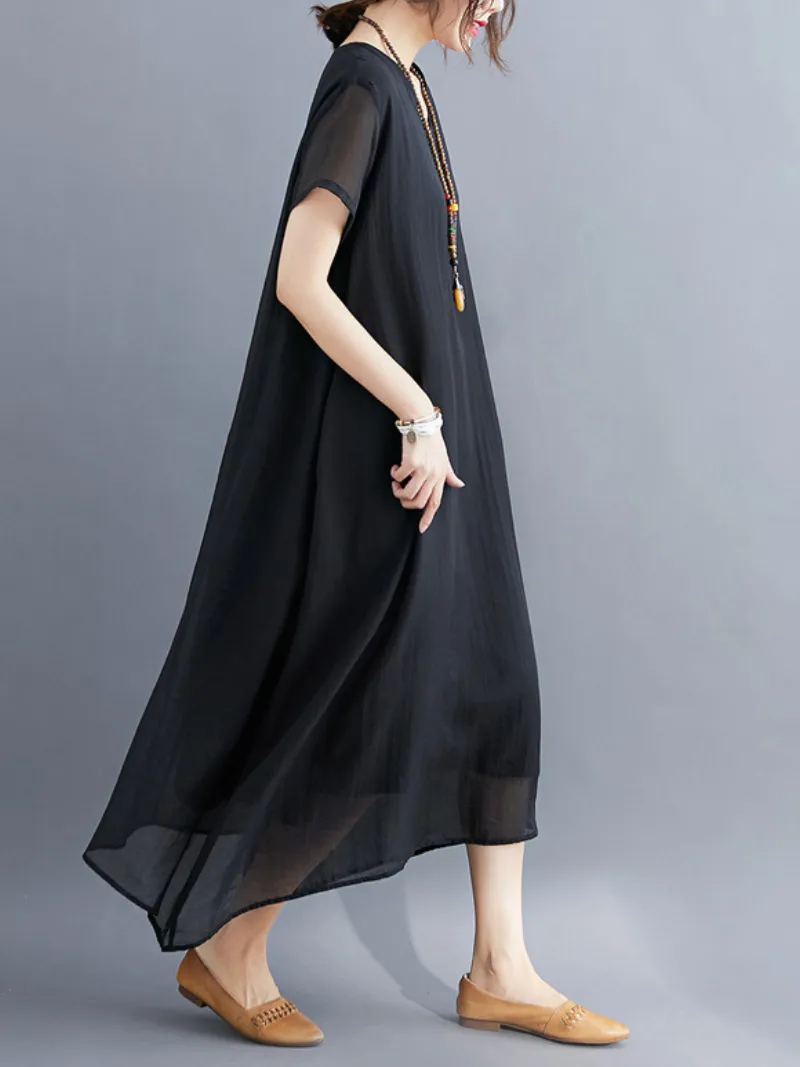 Just My Size V-neck A-line Dress