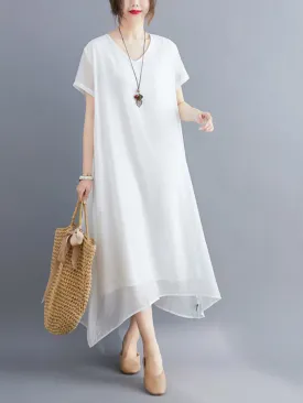 Just My Size V-neck A-line Dress