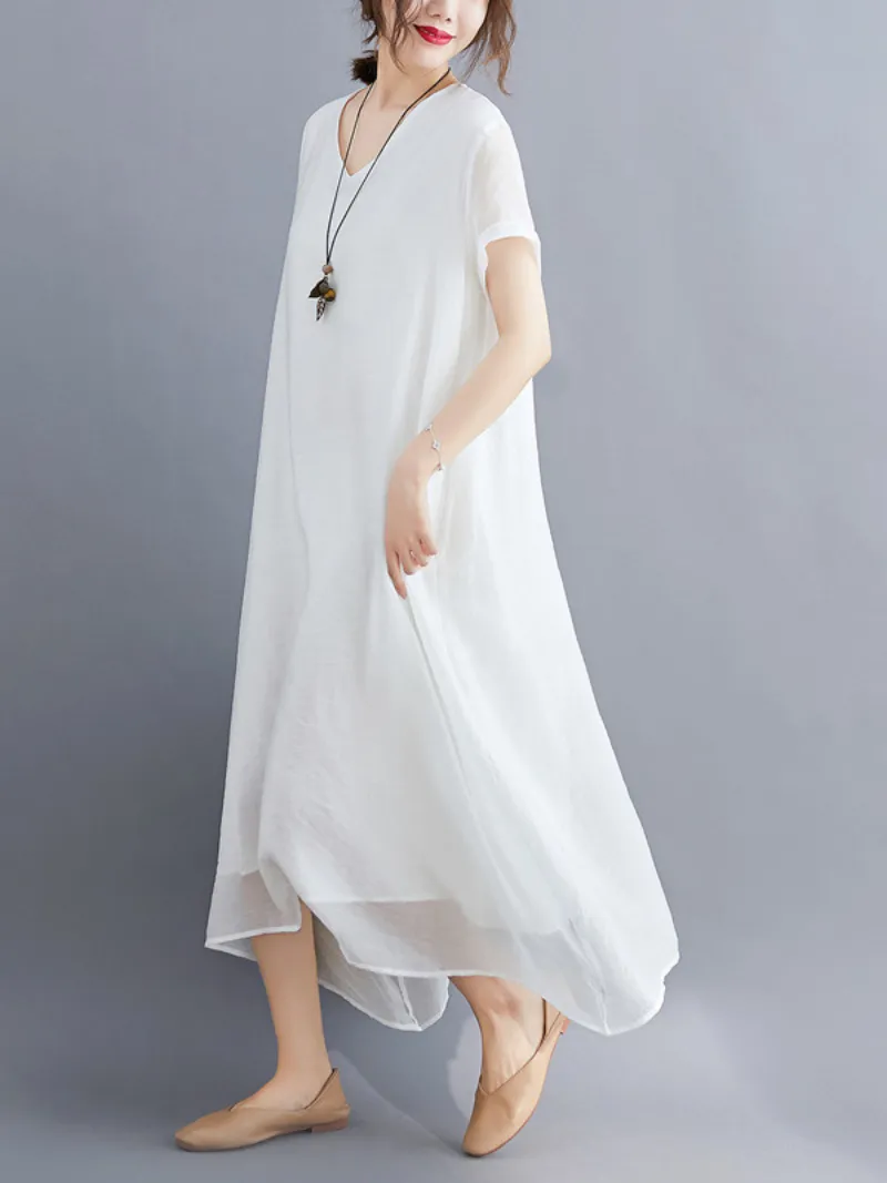 Just My Size V-neck A-line Dress