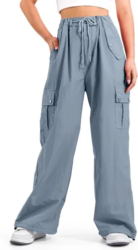 KEREDA Cargo Pants for Girls Parachute Baggy Joggers Pants Kids Clothes with Pockets 6-14Y