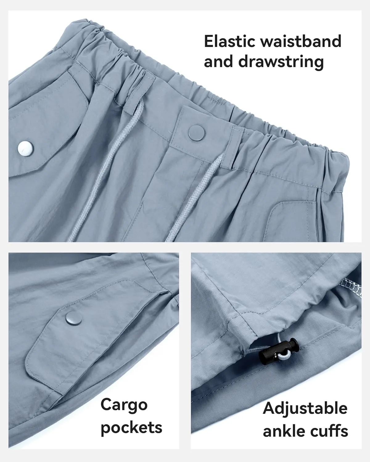 KEREDA Cargo Pants for Girls Parachute Baggy Joggers Pants Kids Clothes with Pockets 6-14Y