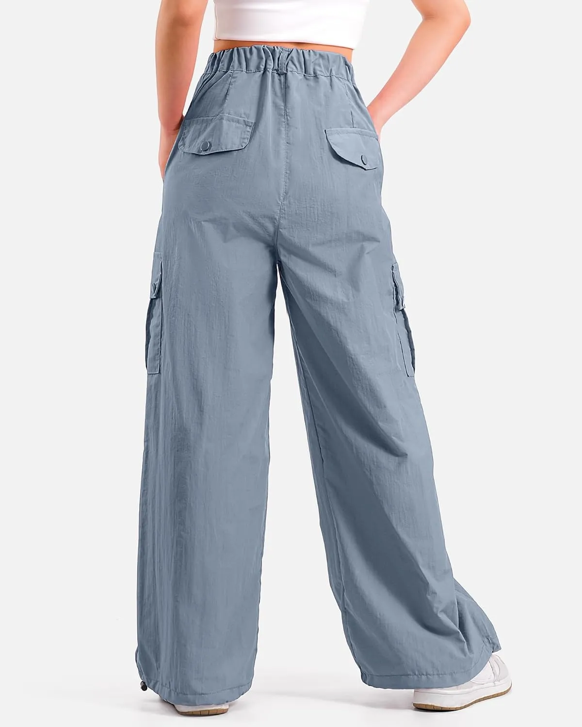 KEREDA Cargo Pants for Girls Parachute Baggy Joggers Pants Kids Clothes with Pockets 6-14Y