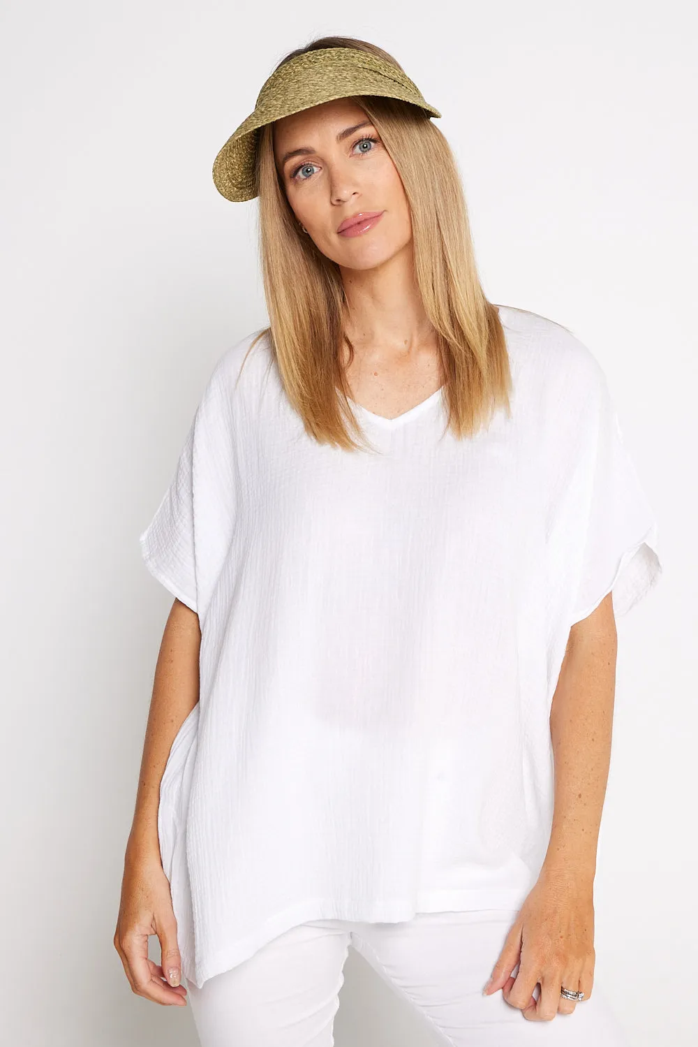 Laguna Beach Straw Visor - Khaki