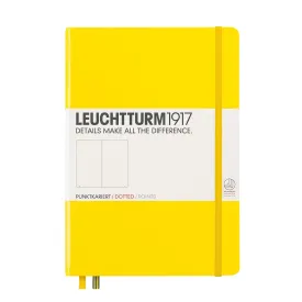 Leuchtturm1917 Medium A5 Dotted Hardcover Notebook (Lemon) - 249 Numbered Pages