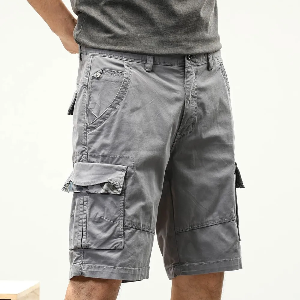 Men's Multi Pockets Military Cargo Shorts Summer Regular Fit Cotton Work Shorts
