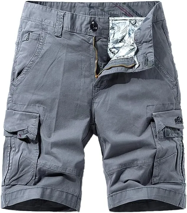 Men's Multi Pockets Military Cargo Shorts Summer Regular Fit Cotton Work Shorts