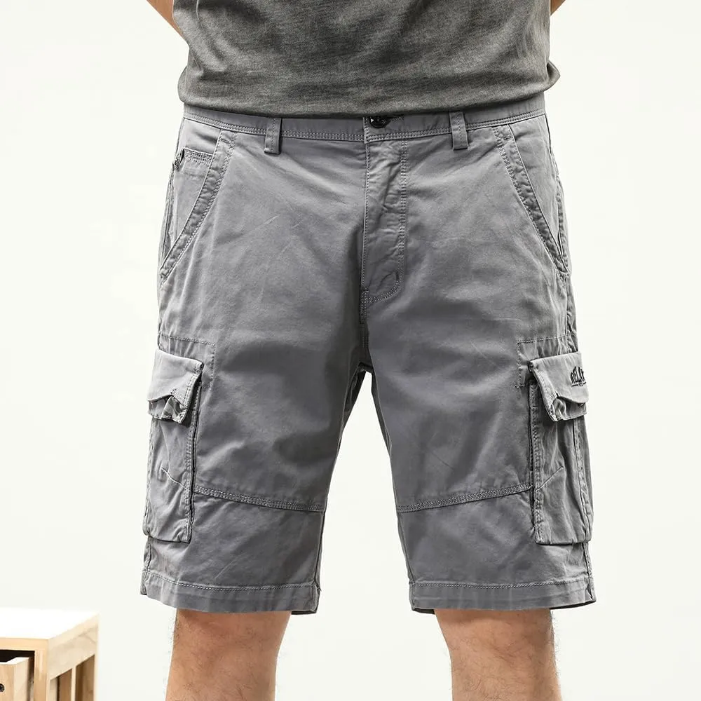 Men's Multi Pockets Military Cargo Shorts Summer Regular Fit Cotton Work Shorts
