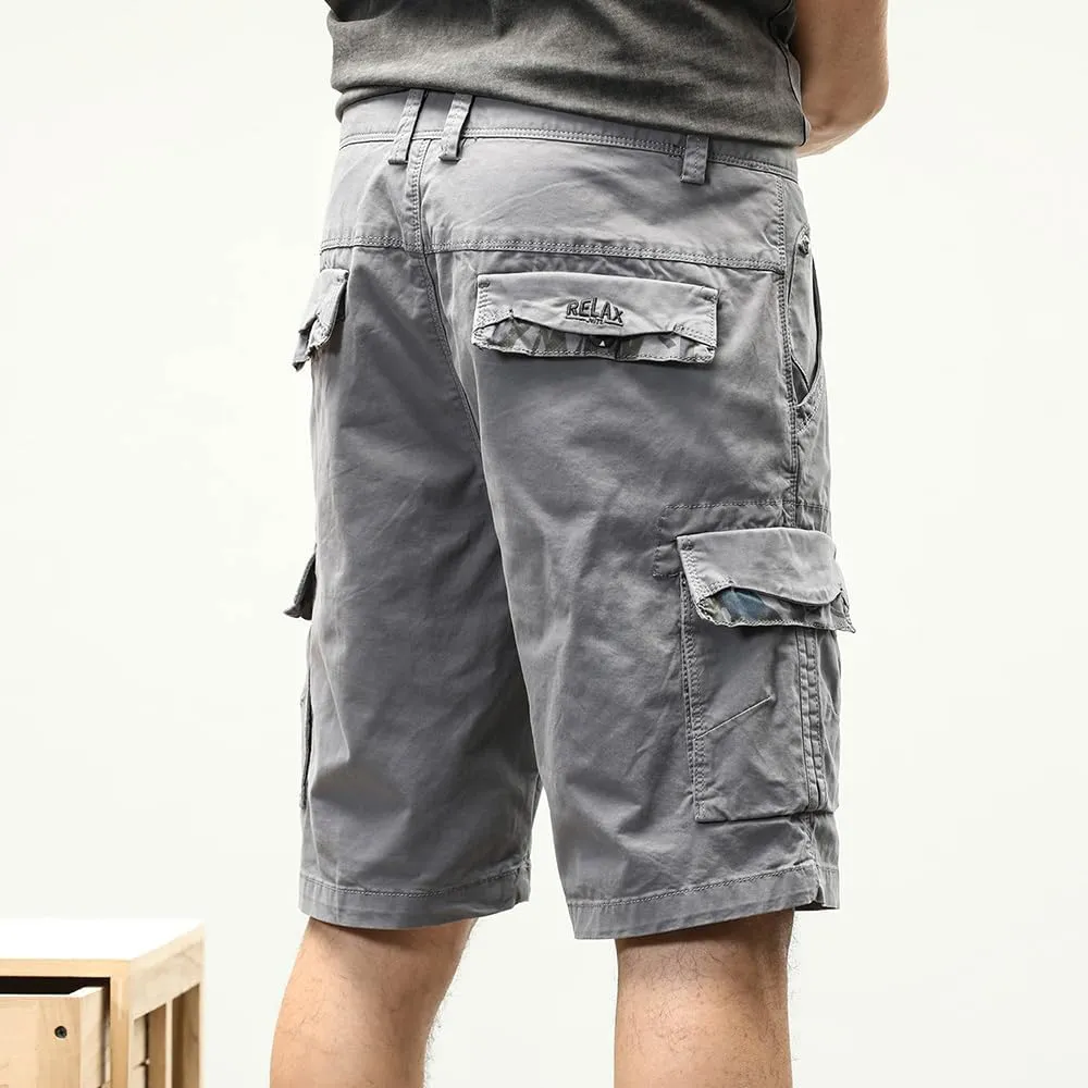 Men's Multi Pockets Military Cargo Shorts Summer Regular Fit Cotton Work Shorts