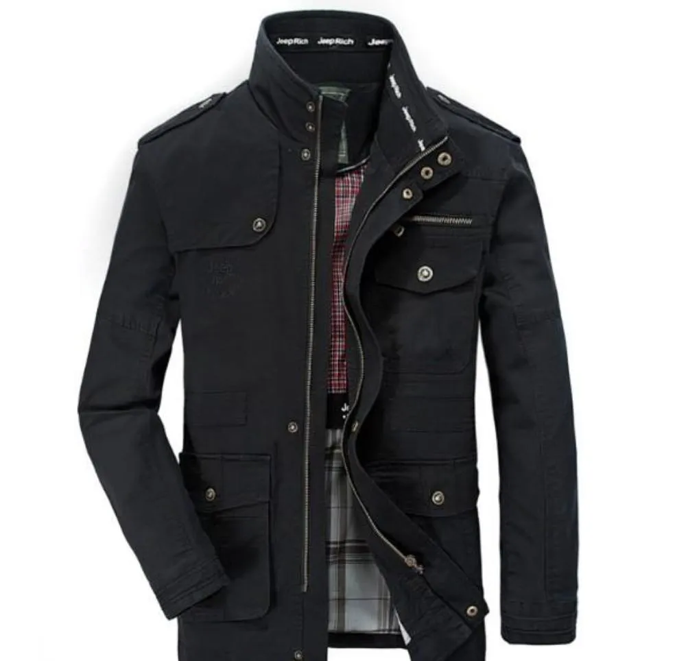 Mens Stand Collar Military Style Jacket