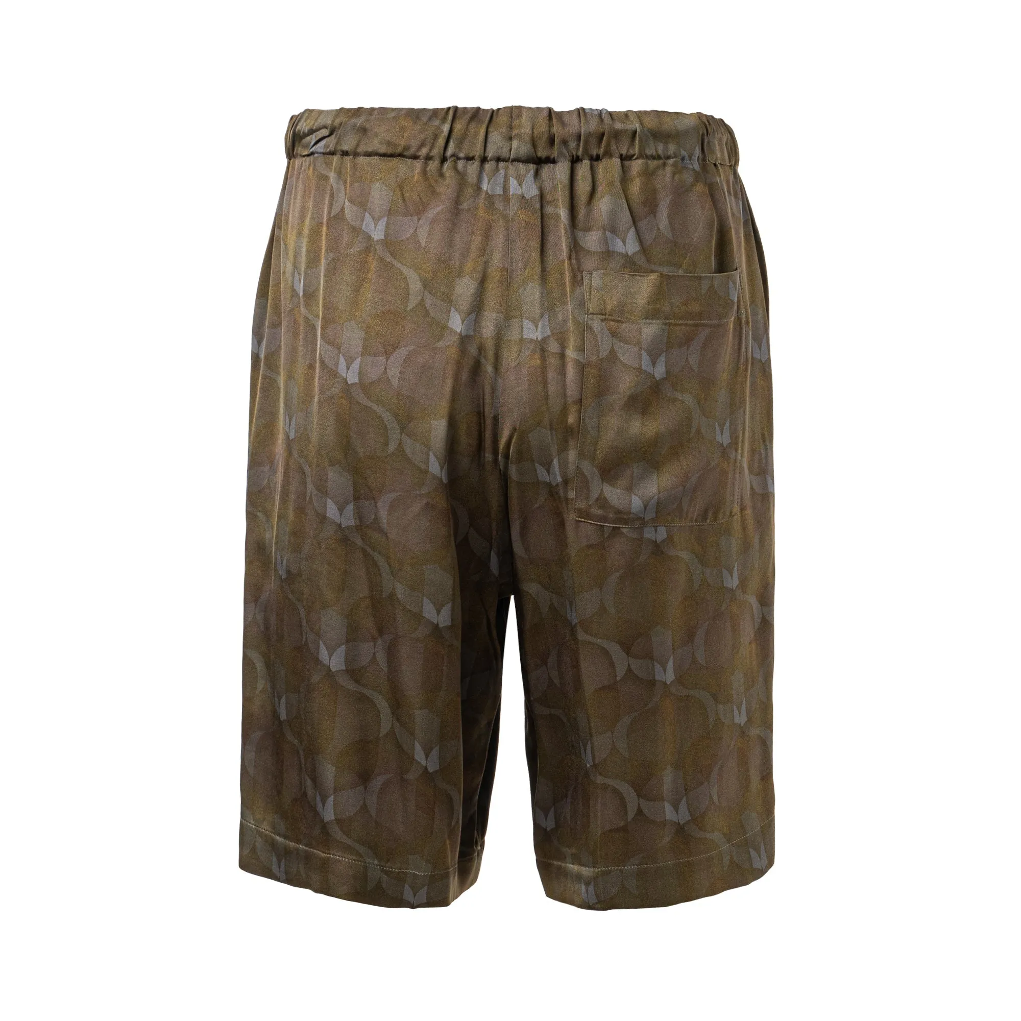 Midweight Printed Viscose Satin Shorts