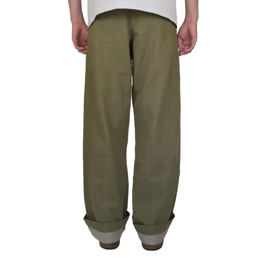 Momotaro 10.5oz. Olive Selvedge Military Pants