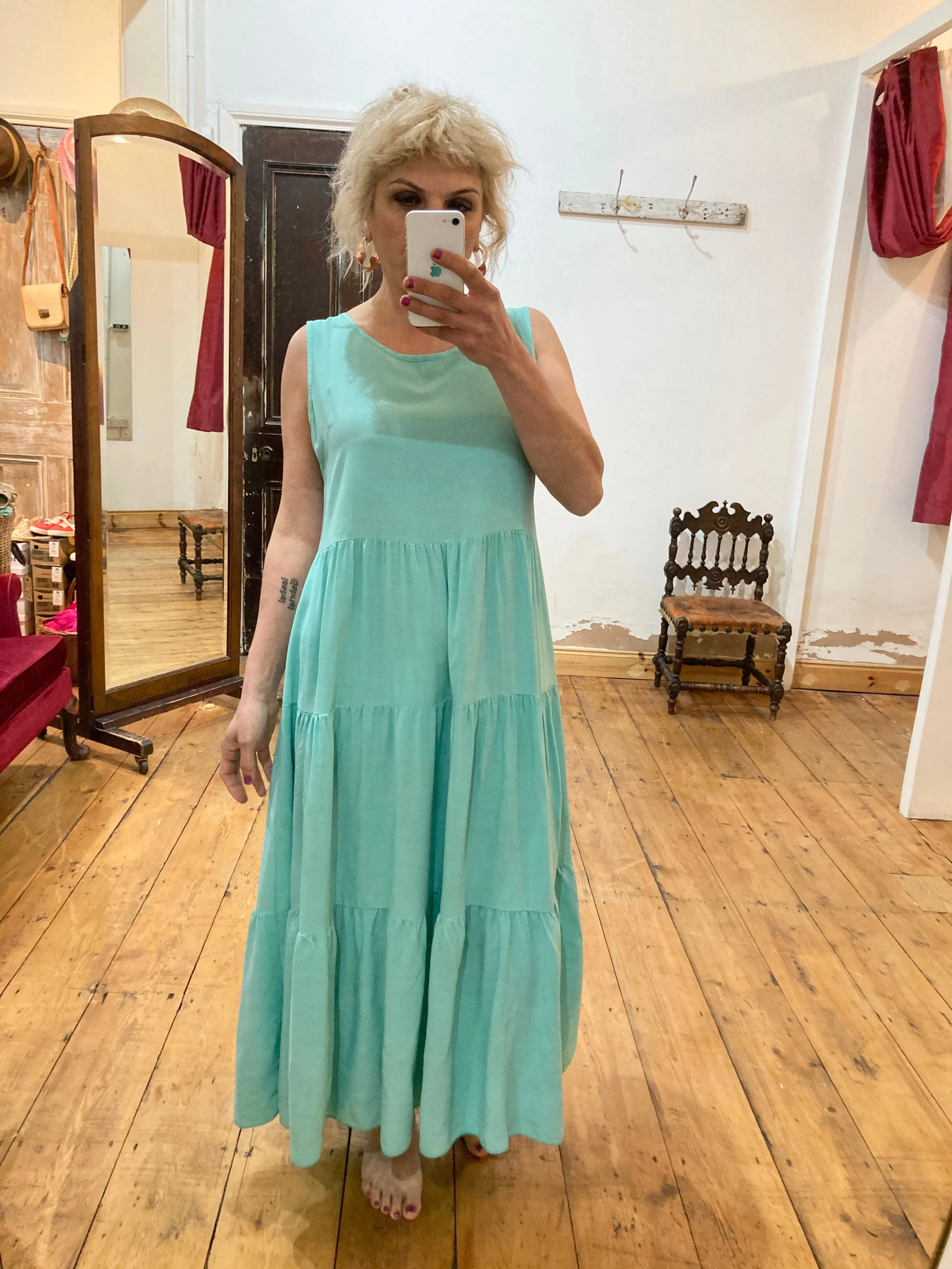 Nina Bow Detail Dress in Green