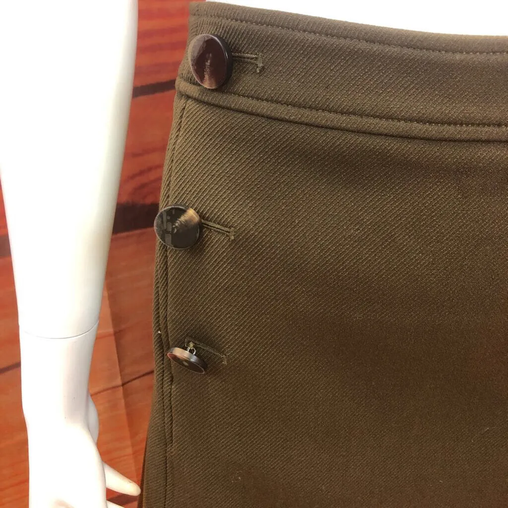 NWT ANN TAYLOR ARMY GREEN BUTTON SKIRT SIZE 16P TC3