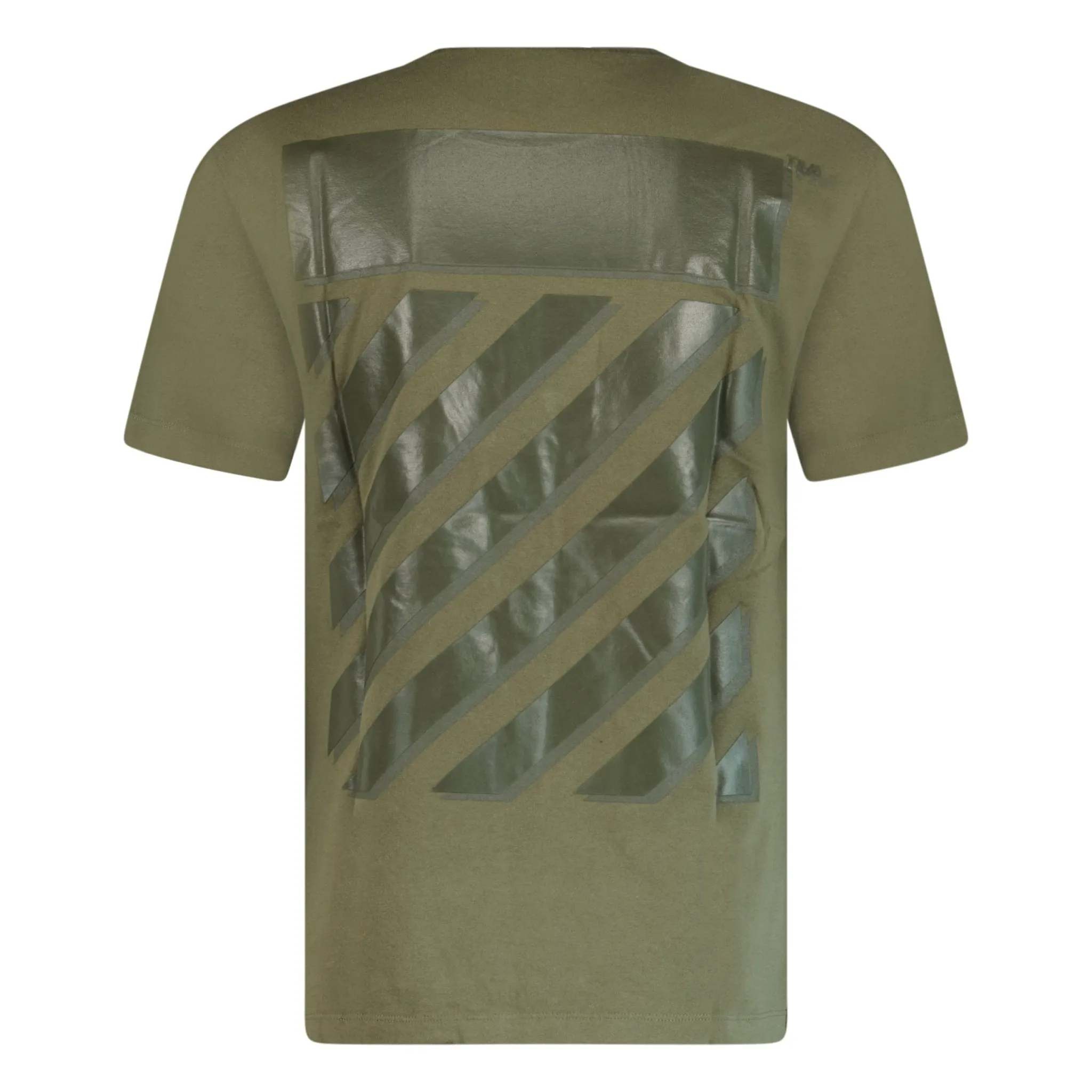 OFF WHITE DIAGONAL TAB T-SHIRT ARMY GREEN