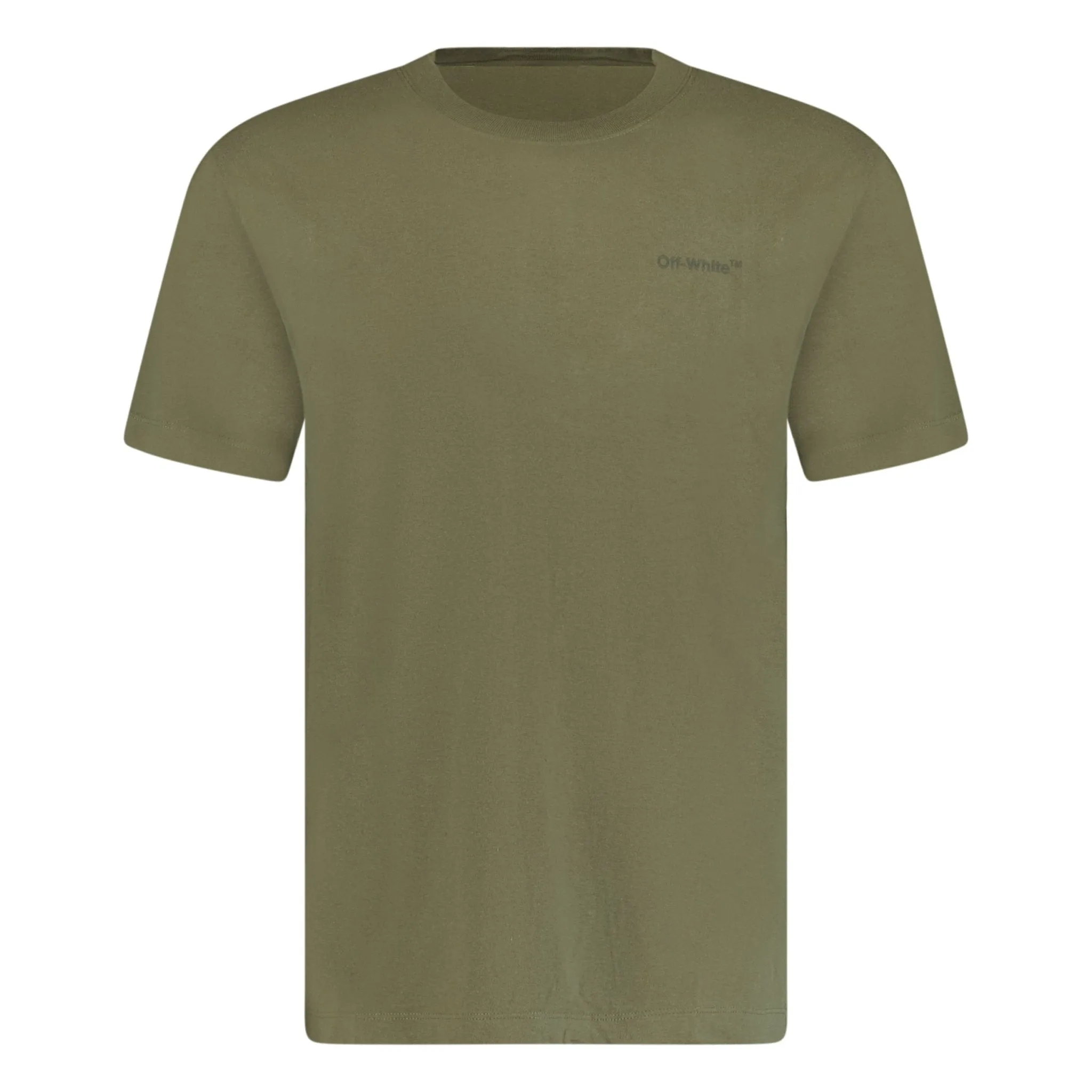 OFF WHITE DIAGONAL TAB T-SHIRT ARMY GREEN