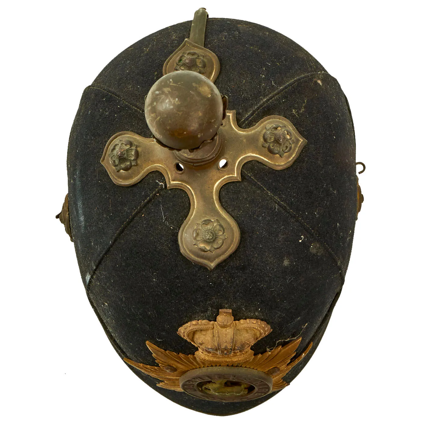 Original British Victorian Royal Warwickshire Officer Blue Cloth Dress Spike Helmet