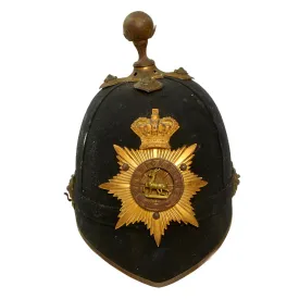 Original British Victorian Royal Warwickshire Officer Blue Cloth Dress Spike Helmet