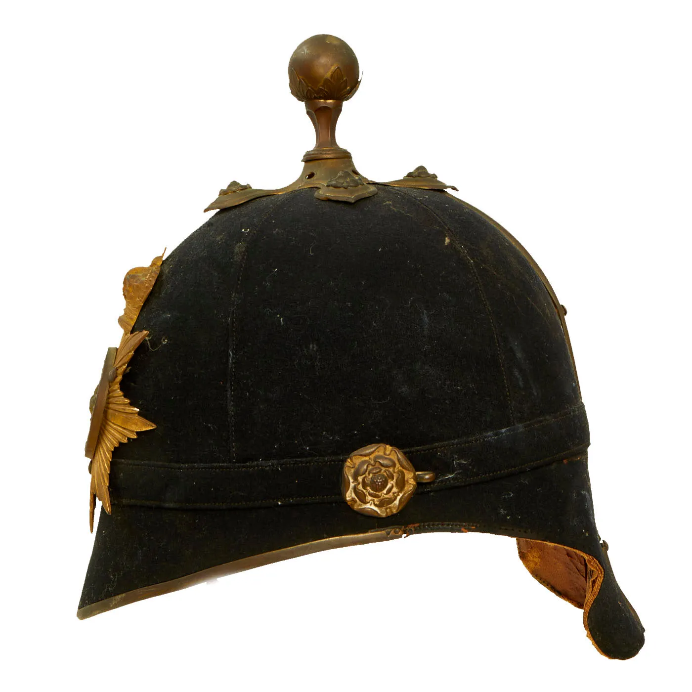 Original British Victorian Royal Warwickshire Officer Blue Cloth Dress Spike Helmet