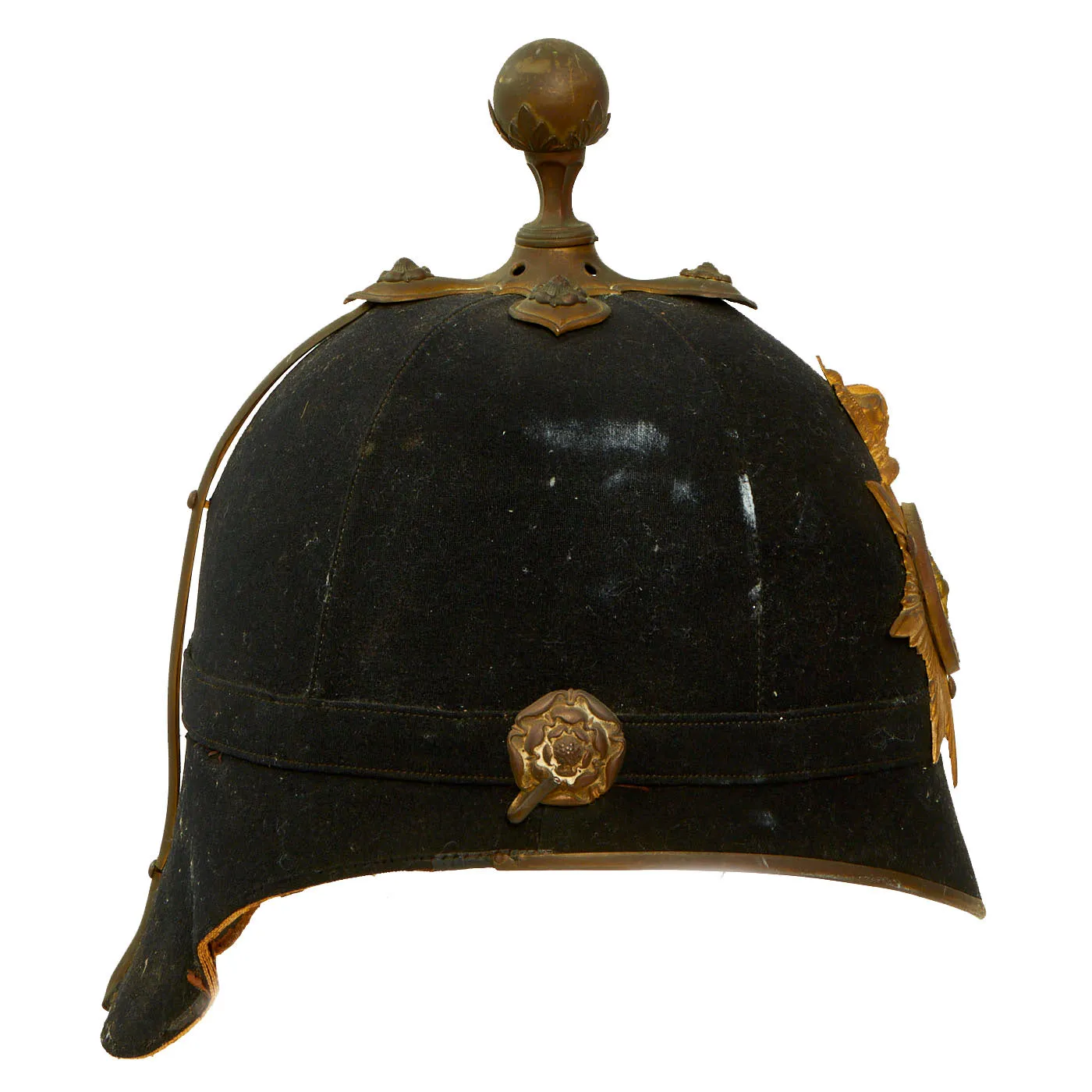 Original British Victorian Royal Warwickshire Officer Blue Cloth Dress Spike Helmet