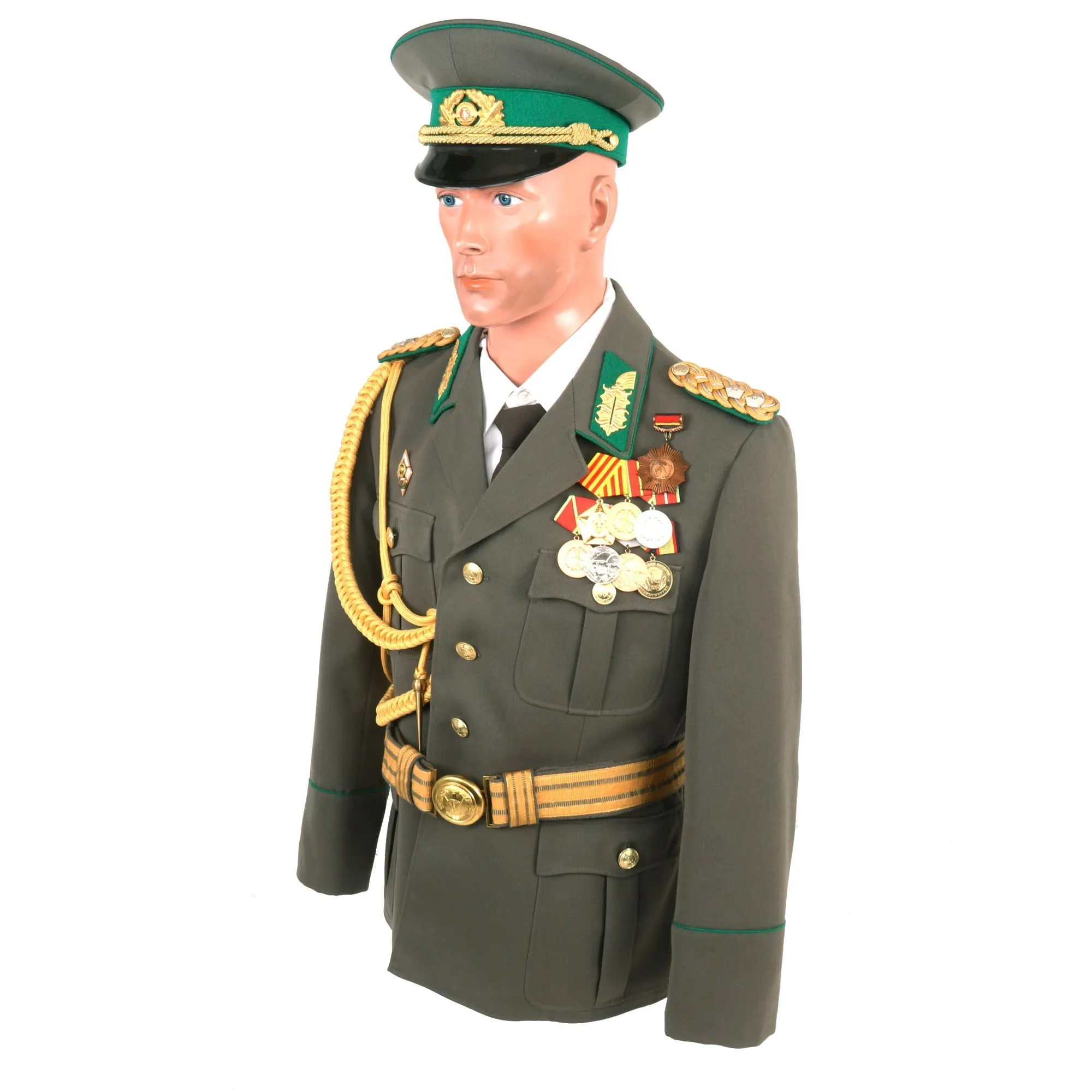Original East German Cold War DDR Border Guard Generalleutnant Lieutenant General’s Uniform with Visor Cap & Belt - 8 Medals