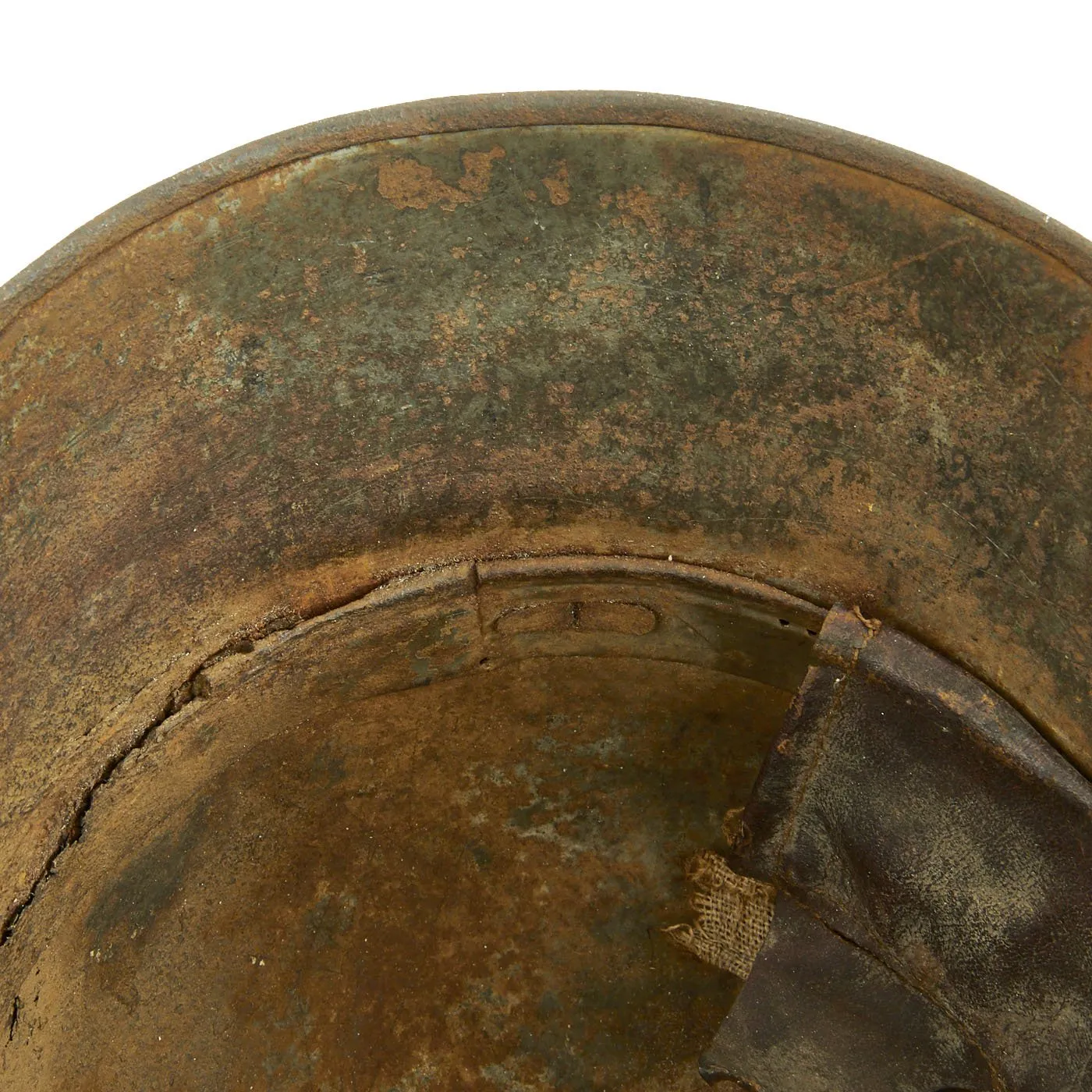 Original German WWI Battlefield Pickup M16 KIA Shot Through Helmet with Partial Liner - Size 66 Shell